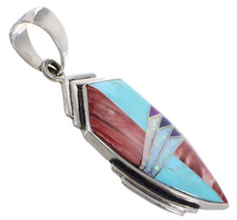 Sterling Silver Jewelry Multicolor And Opal Slide Pendant RS40098